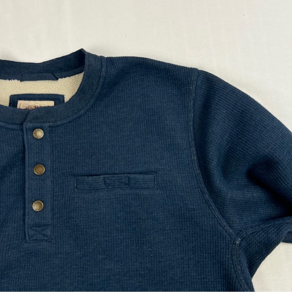 L.L. Bean Katahdin Iron Works Men's Bonded Waffle Fleece Henley Blue XL-Tall - Picture 5 of 8
